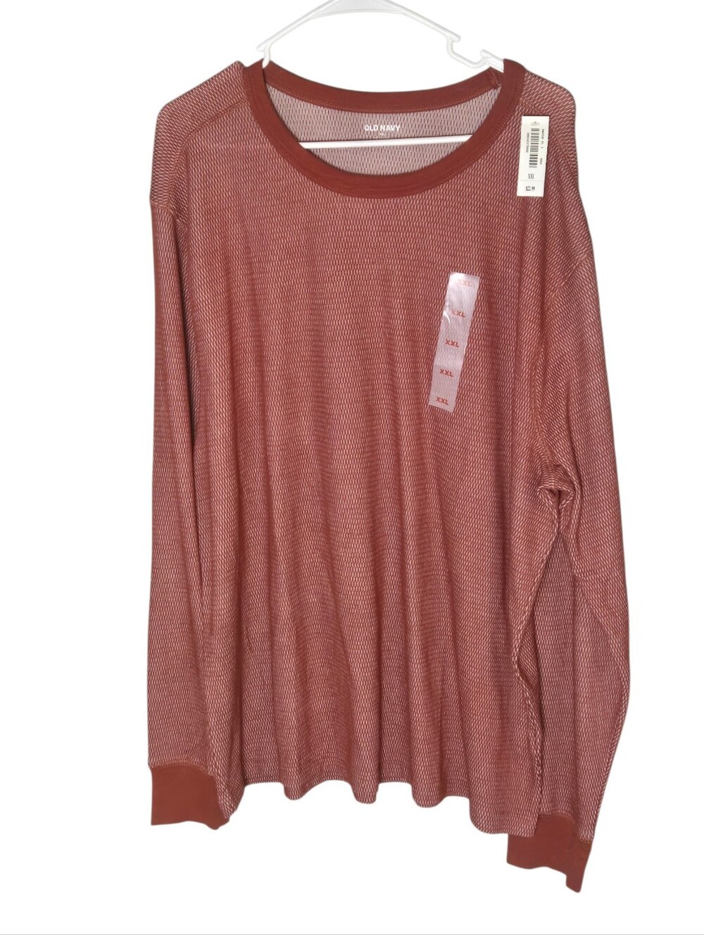 Old Navy Men's Soft Washed Crew Neck Long Sleeve Shirt, Fall Thermal 2XL NWT
